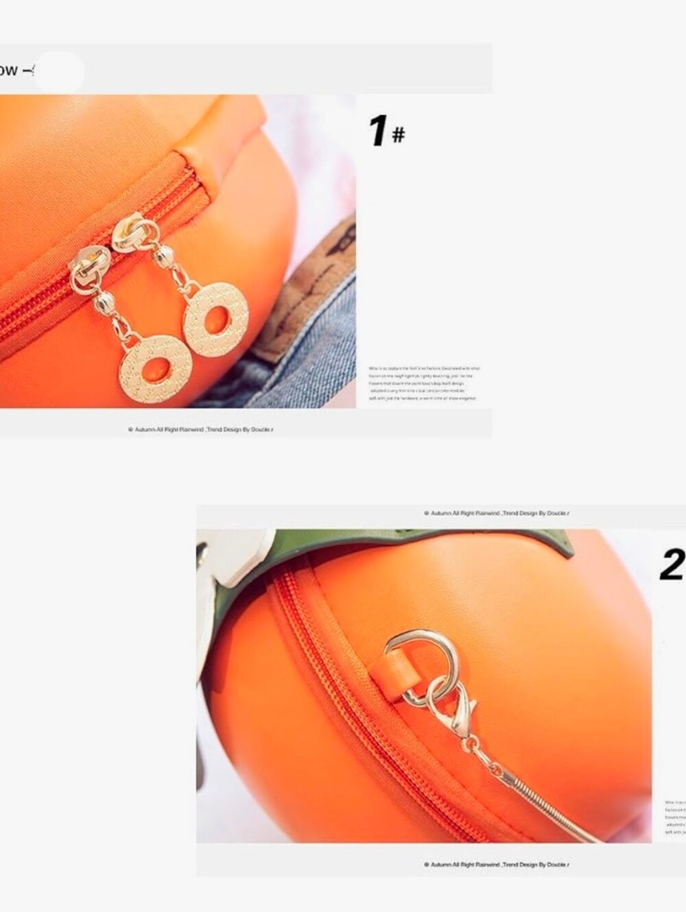 Milata Novelty Orange Shaped Crossbody Clutch Purse - Picture 5 of 11